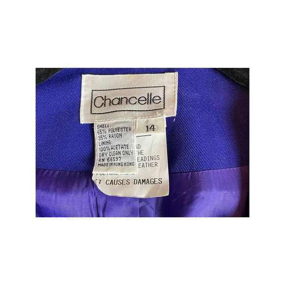 Chancelle 2 Piece Blue Skirt Suit with Beaded Embellishment Size 14 - Picture 7 of 15